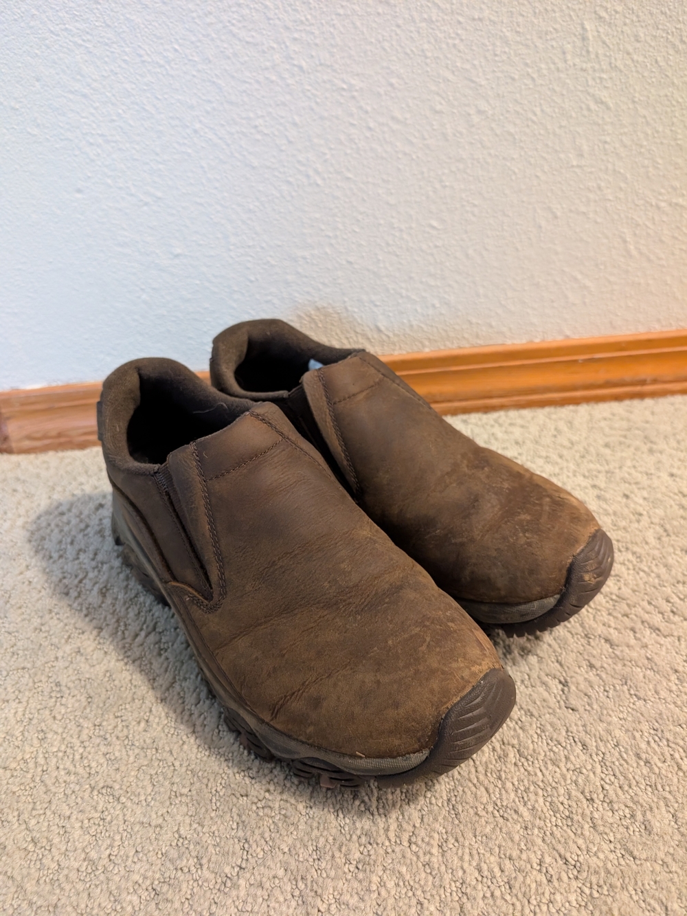 Men's Merrell Slip-On Work Shoes - Brown Leather